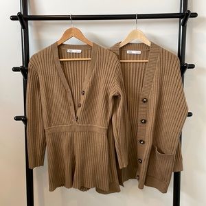 Zara M knit jumpsuit with matching S long cardigan